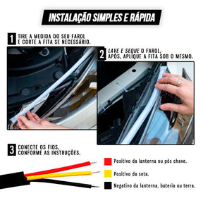 Fita de LED para Farol DRL Sequencial para Caminhão 24v - 2 Pçs
